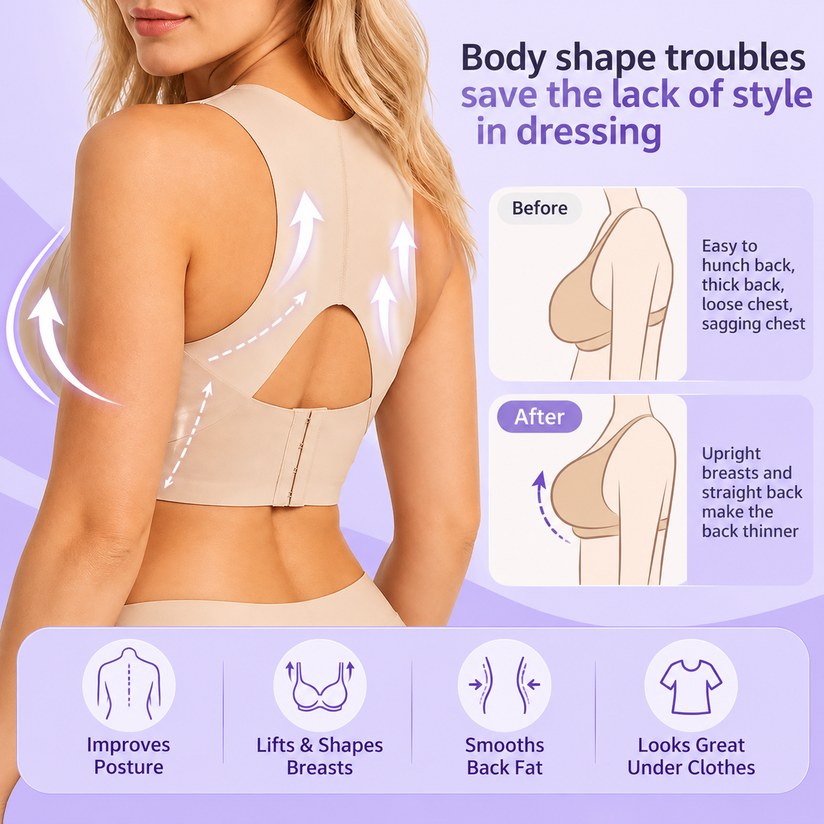 Shape & Curve™ Cross Back Posture Support Bra